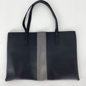 VINCE CAMUTO Vegan Leather Luck Medium Size Tote Black Grey